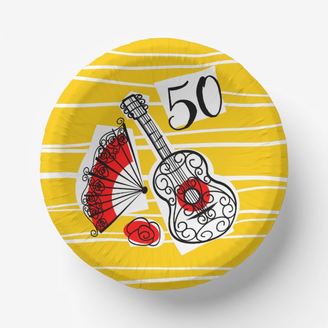 Spanish Souvenirs 50 Age Paper Plate (Front)