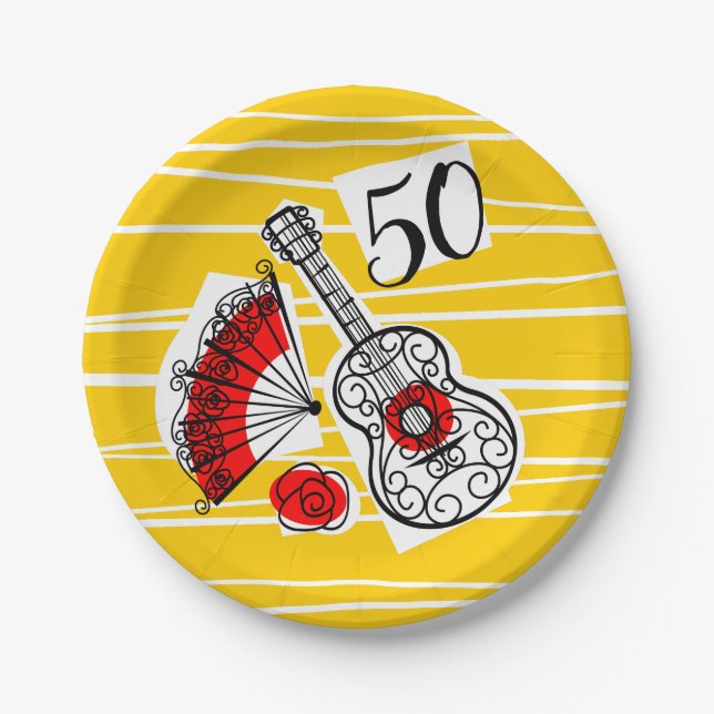 Spanish Souvenirs 50 Age paper plate (Front)