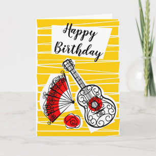 Spanish Souvenirs Birthday Inside Text vertical Card