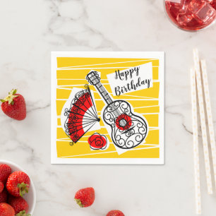 Spanish Souvenirs Birthday paper napkin