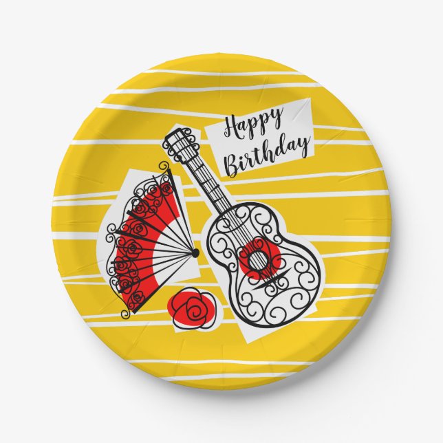 Spanish Souvenirs Birthday paper plate (Front)