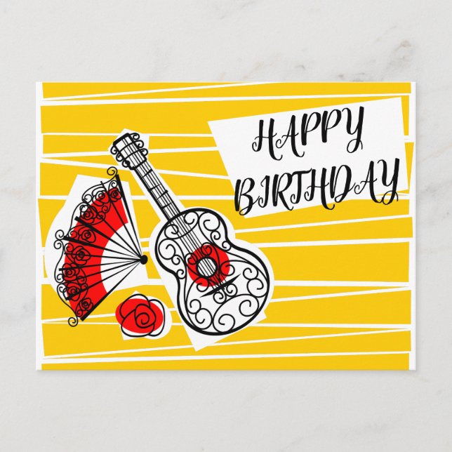 Spanish Souvenirs Birthday postcard landscape (Front)