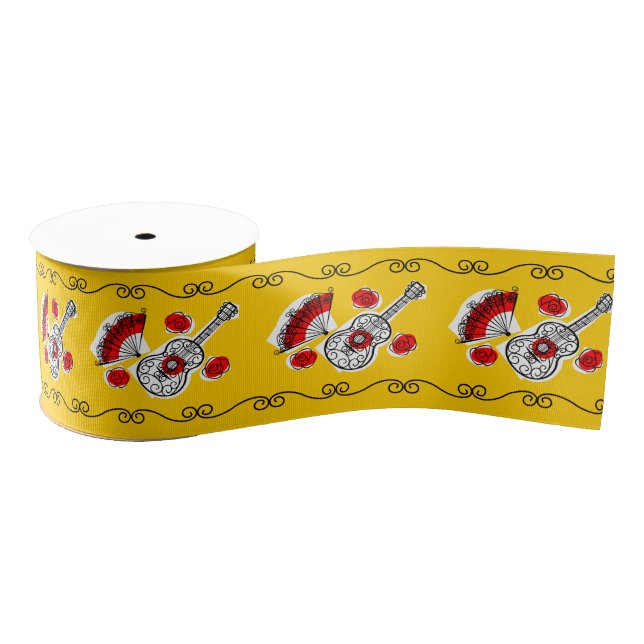 Spanish Souvenirs Border ribbon Grosgrain Ribbon (Spool)