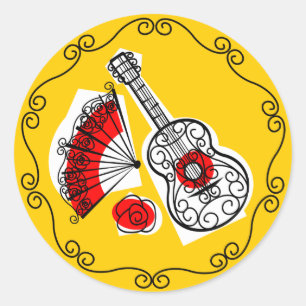 Spanish Souvenirs Border sticker round