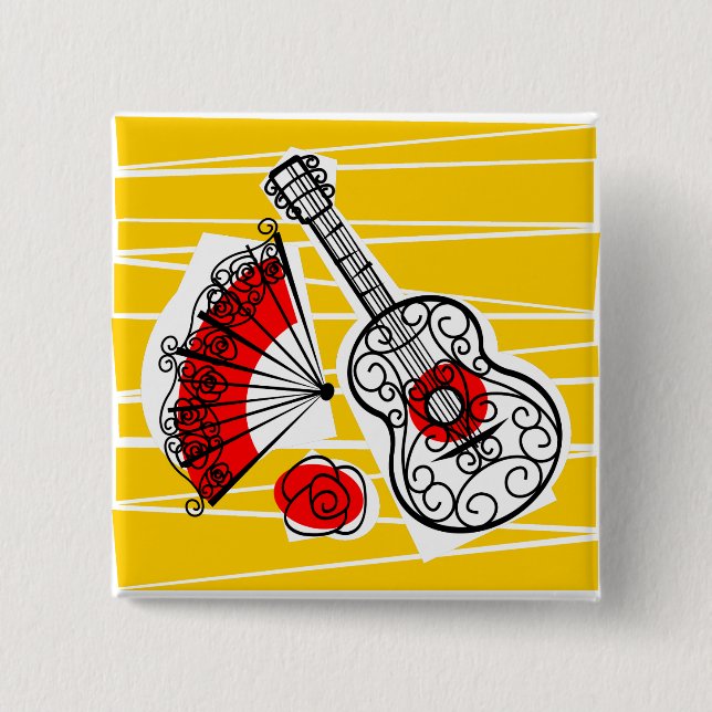 Spanish Souvenirs button square (Front)