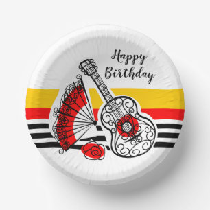 Spanish Souvenirs Classic Stripe Birthday Paper Plate