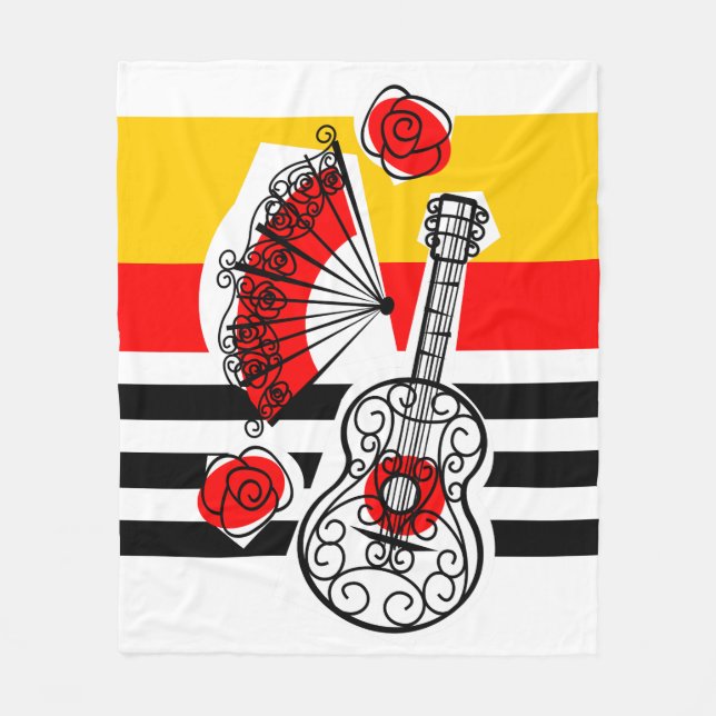 Spanish Souvenirs Classic Stripe fleece medium Blanket (Front)