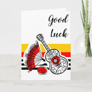 Spanish Souvenirs Classic Stripe Good Luck Card