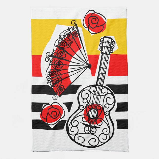 Spanish Souvenirs Classic Stripe kitchen towel (Vertical)