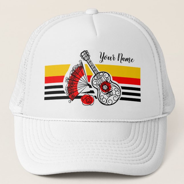 Spanish Souvenirs Classic Stripe Name hat (Front)
