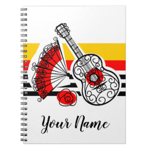 Spanish Souvenirs Classic Stripe Name notebook