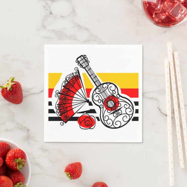 Spanish Souvenirs Classic Stripe paper napkin (Insitu)