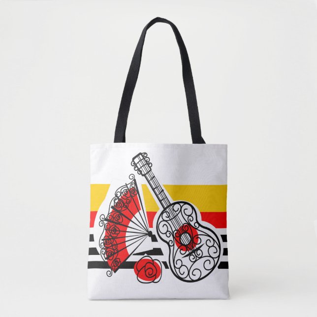 Spanish Souvenirs Classic Stripe red back Tote Bag (Front)