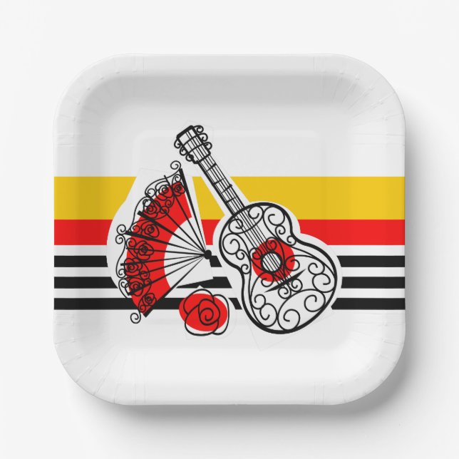 Spanish Souvenirs Classic Stripe square Paper Plate (Front)