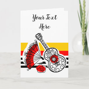 Spanish Souvenirs Classic Stripe Text Holiday Card