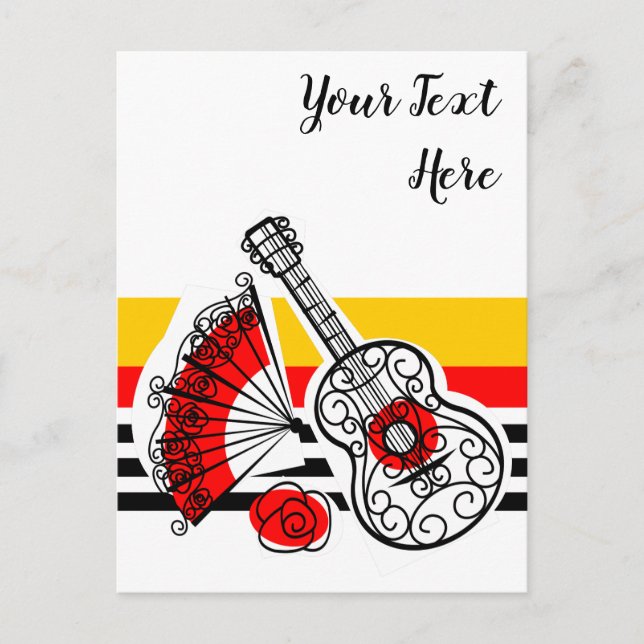 Spanish Souvenirs Classic Stripe Text Postcard (Front)