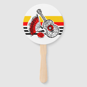 Spanish Souvenirs Classic Stripe Text round fan