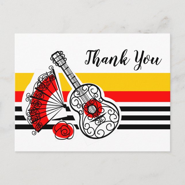 Spanish Souvenirs Classic Thank You landscape Postcard (Front)
