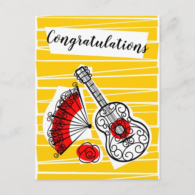 Spanish Souvenirs Congratulations vertical Postcard (Front)