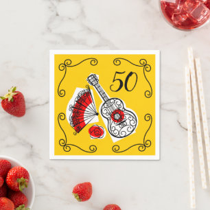 Spanish Souvenirs Corners 50 Age paper napkin