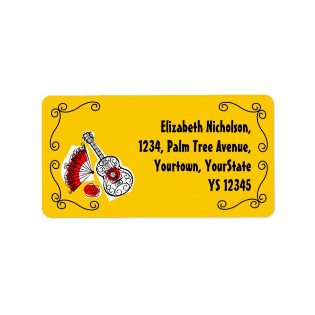Spanish Souvenirs Corners address label (Front)
