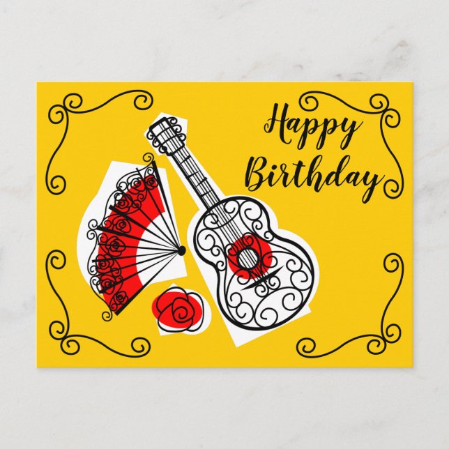 Spanish Souvenirs Corners Birthday landscape Postcard (Front)