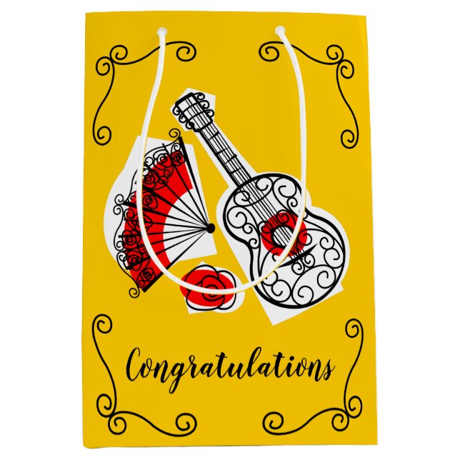 Spanish Souvenirs Corners Congratulations medium Gift Bag (Front)