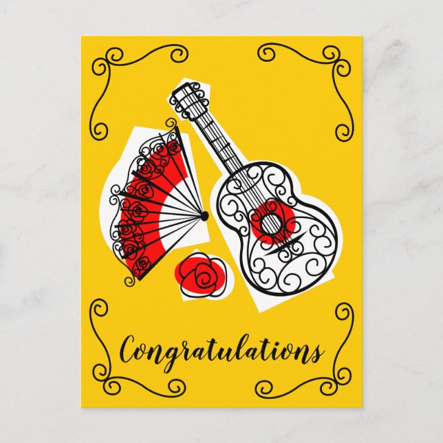 Spanish Souvenirs Corners Congratulations vertical Postcard (Front)