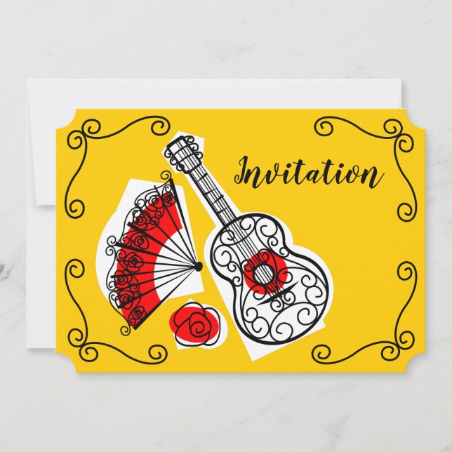 Spanish Souvenirs Corners Invitation horizontal (Front)