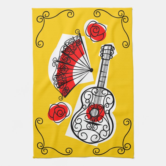 Spanish Souvenirs Corners kitchen towel (Vertical)