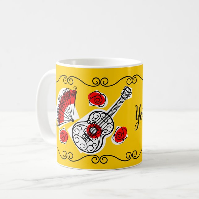 Spanish Souvenirs Corners Name mug (Front Left)