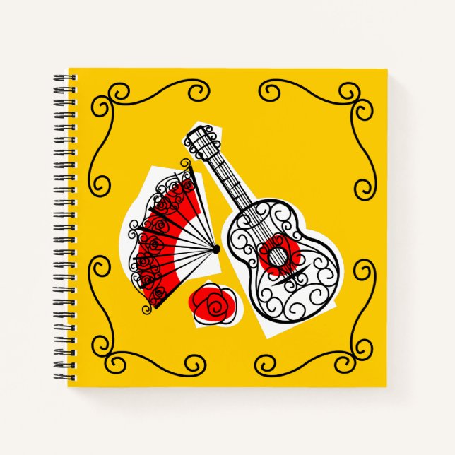 Spanish Souvenirs Corners notebook square (Front)