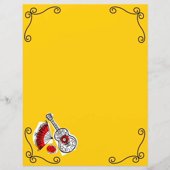 Spanish Souvenirs Corners paper sheet 8.5 x 11 (Front)