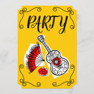 Spanish Souvenirs Corners Party vertical Invitation