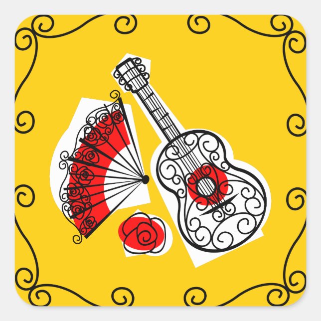 Spanish Souvenirs Corners sticker square (Front)