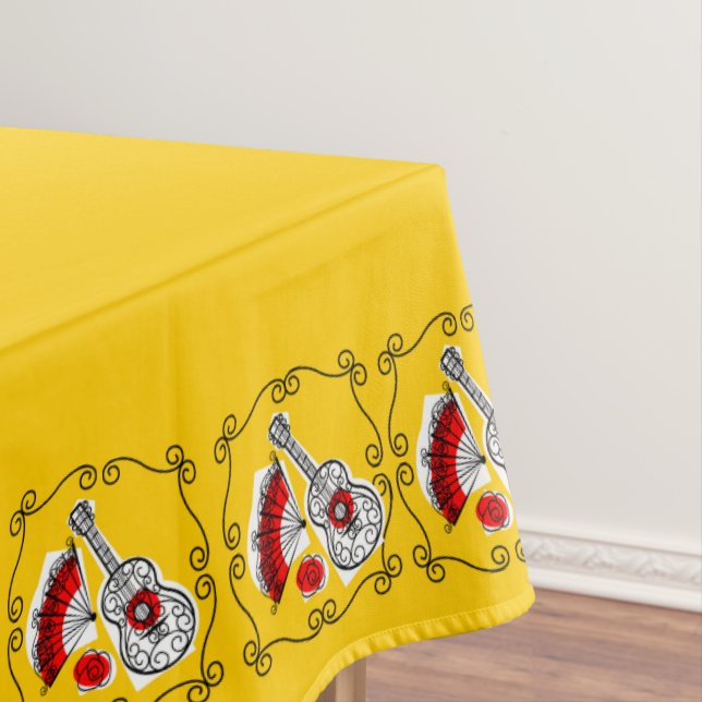 Spanish Souvenirs Corners tablecloth 60 x 84 (In Situ)