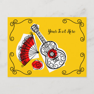 Spanish Souvenirs Corners Text horizontal Postcard