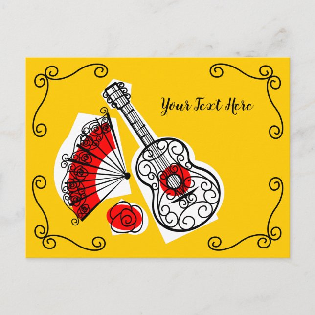 Spanish Souvenirs Corners Text horizontal Postcard (Front)