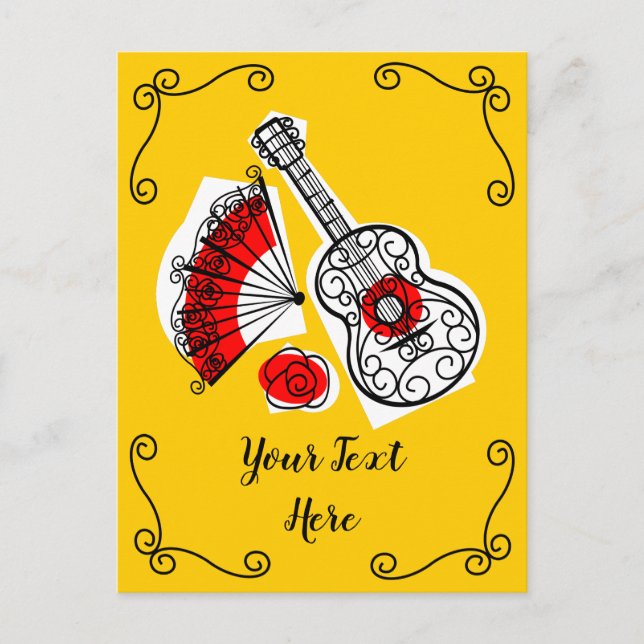 Spanish Souvenirs Corners Text vertical Postcard (Front)