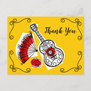 Spanish Souvenirs Corners Thank You landscape Postcard