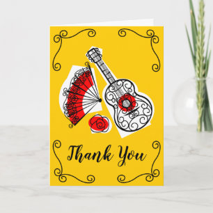 Spanish Souvenirs Corners Thank You Text vertical Card