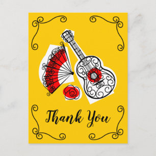 Spanish Souvenirs Corners Thank You vertical Postcard