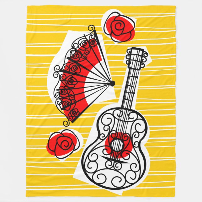 Spanish Souvenirs fleece large Blanket (Front)