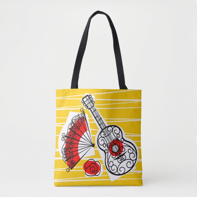 Spanish Souvenirs Group all over tote red back Bag (Front)