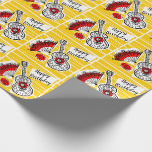 Spanish Souvenirs Happy Birthday wrapping paper