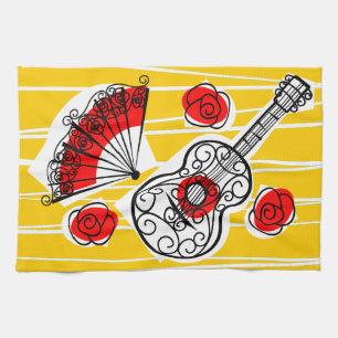 Spanish Souvenirs kitchen towel horizontal