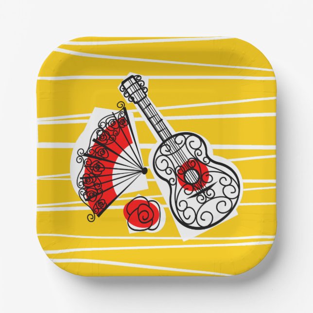 Spanish Souvenirs square Paper Plate (Front)