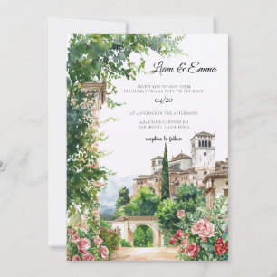 Spanish Spain Castle Wedding Invitation