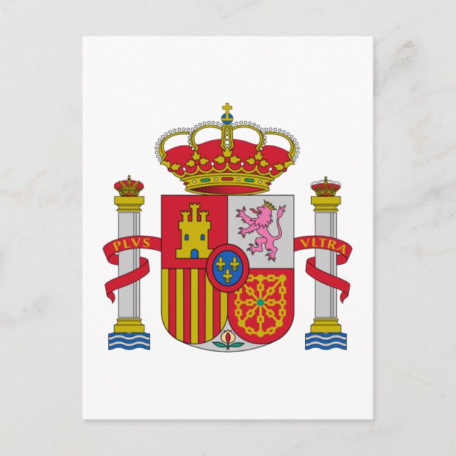 Spanish Spain Official Coat Of Arms Heraldry Symbo Postcard (Front)