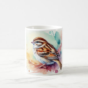 Spanish Sparrow 110724AREF119 - Watercolor Coffee Mug